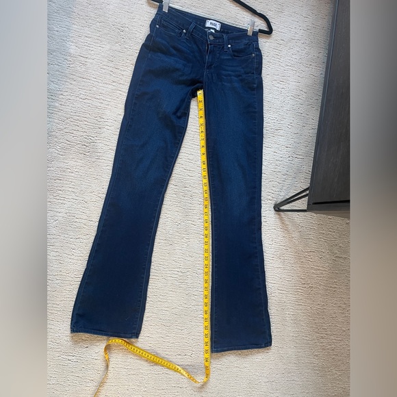 Paige jeans dark blue denim Manhattan boot flare fall business casual chic 27 - Picture 14 of 14